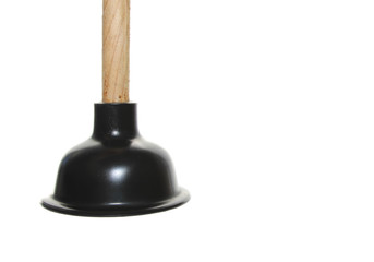 A toilet plunger isolated on a white background. 