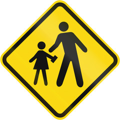 Wall Mural - Children warning road sign used in Brazil