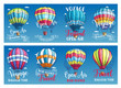 Vector banners for hot air balloon voyage festival