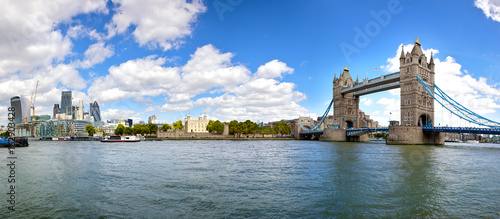 Plakat Panorama miasta Londyn z Tower Bridge i Tower of London