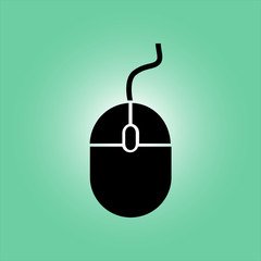 Icon of mouse.
So, click the mouse. Flat design style.