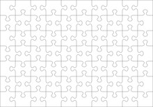 Jigsaw Puzzle Blank Template Or Cutting Guidelines Of 70 Transparent Pieces. Classic Style Pieces Are Easy To Separate (every Piece Is A Single Shape).
