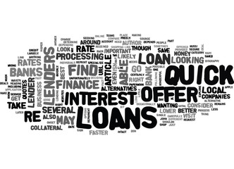 Wall Mural - WHERE TO LOOK FOR QUICK LOANS TEXT WORD CLOUD CONCEPT