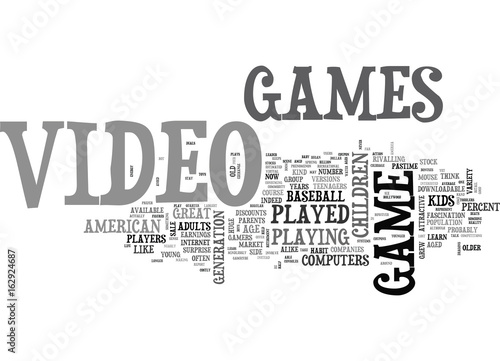 Fotografie, Obraz WHO PLAYS VIDEO GAMES TEXT WORD CLOUD CONCEPT
