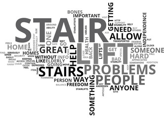 Wall Mural - WHO SHOULD HAVE A STAIR LIFT TEXT WORD CLOUD CONCEPT