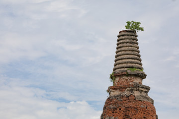 Pagoda, Temple in Phra Nakhon Si Ayutthaya Province, Thailand.