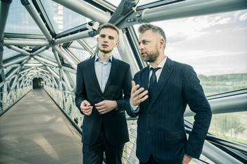 two businessmen in business center