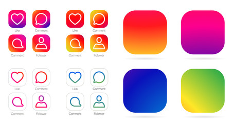 app icon template. vector gradient fresh color set