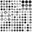 Big spiral collection, isolated vector elements