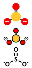 Poster - Sulfite anion, chemical structure. Sulfite salts are common food additives.