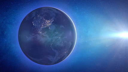 Wall Mural - sunrise over planet Earth