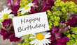 Birthday greetings / Birthday card with snapdragons and daisies
