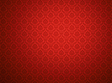 Red Damask Pattern Background
