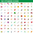 © juliars - 100 vitamins icons set, cartoon style