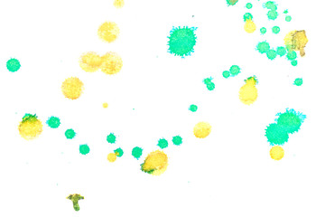 Wall Mural - Abstract yellow green ink splash