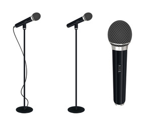 microphone with stand vector on white background