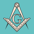 Freemasonry, Square And Compasses, Vector design