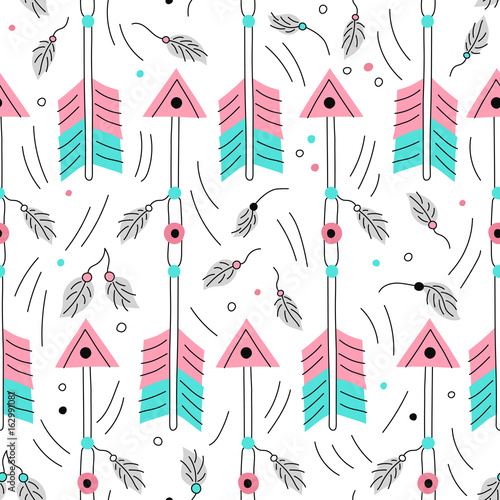 Vector Arrow Seamless Pattwern Cute Archery Elements Traditional