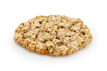 Wall Mural - Oatmeal cookie isolated on white background