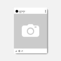 Wall Mural - social network photo frame with shadow, vector illustration