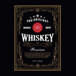 © nimaxs - Whiskey antique border Vintage frame western engraving label retro vector illustration