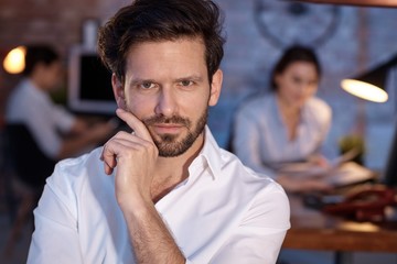 Sticker - Closeup portrait of confident businessman