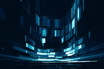 Wall Mural - abstract digital science fiction futuristic background