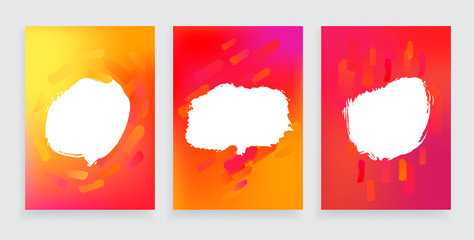Poster - Set of three One style banners with abstract design elements. Artworks for bright modern contemporary posters, flyers and covers.