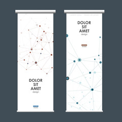 Wall Mural - Abstract molecules design on roll up template