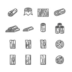 wood line icon set