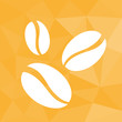 Kaffeebohnen - Icon mit geometrischem Hintergrund gelb