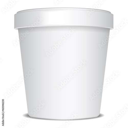 Download Plastic Or Paper Bucket Food Tub Container For Ice Cream Dessert Yogurt Sour Cream Or Snacks Vector Mock Up Template Stock Vector Adobe Stock