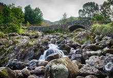 Ashness Bridge Over Small Stream In Lake District
