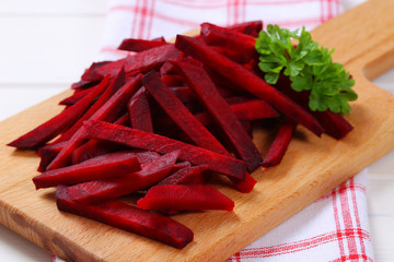 Canvas Print - beetroot cut into strips