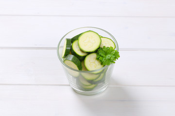 Wall Mural - sliced green zucchini