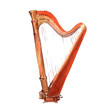 © luchioly - Harp. Musical instruments. Isolated on white background.