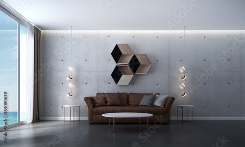 The Interior 3d Rendering Design Of Luxury Minimal Living