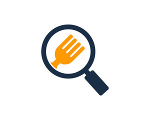 Wall Mural - Food Search Icon Logo Design Element