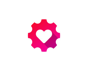 Love Gear Icon Logo Design Element