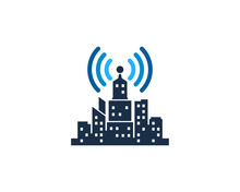 Radio Town Icon Logo Design Element