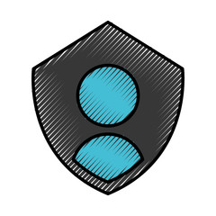 Poster - security shield with user avatar vector illustration design