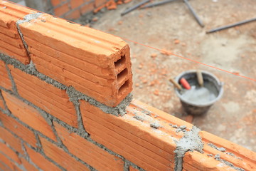 Canvas Print - brick block in construction building industry