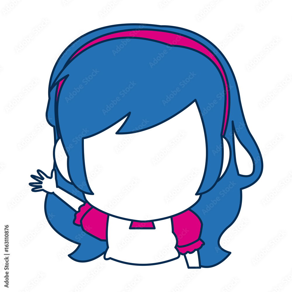 cute anime chibi little girl cartoon style Stock Vector | Adobe Stock