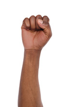 Male Black Fist Isolated On White Background
