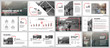 Red and gray elements for infographics on a white background. Presentation templates. Use in presentation, flyer and leaflet, corporate report, marketing, advertising, annual report, banner.