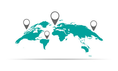 Wall Mural - world map. vector illustration.