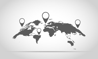 world map. vector illustration.