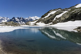 Fototapeta Góry - Lake Lac Blanc on the background of Mont Blanc massif. Alps.