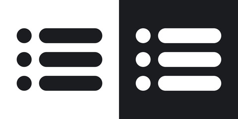 Vector web site menu icon. Two-tone version on black and white background