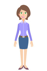 Full length portrait of Cartoon Businesswoman